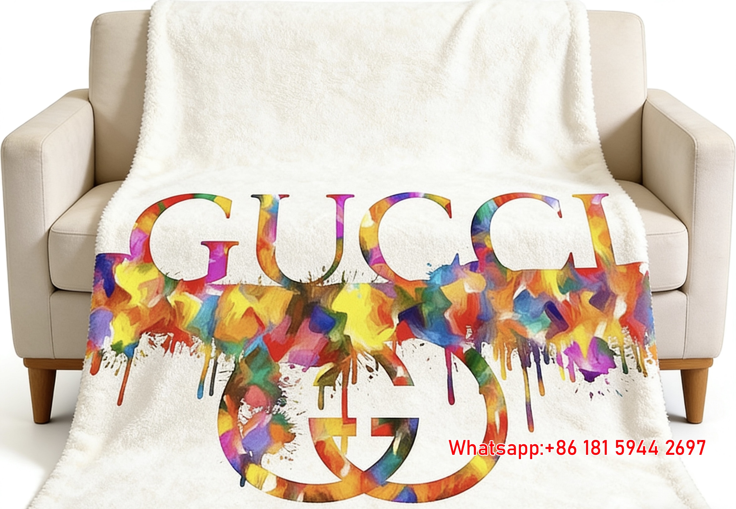 Gucci Watercolor Drip Throw Blankets GGJY (25)